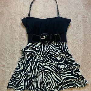 Deb Black and White Zebra Print Top